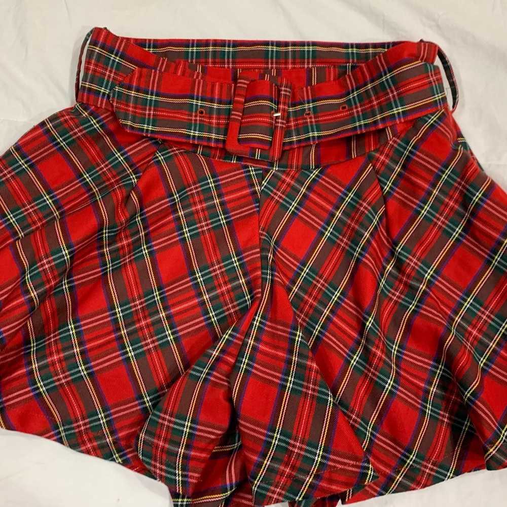 AKIRA plaid punk rock mini skirt/skort. Womens size L